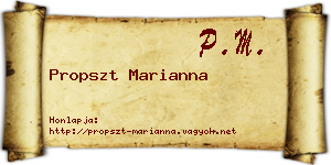 Propszt Marianna névjegykártya